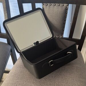 Black Cosmetic/Skin Care Bag with Adjustable Mirror